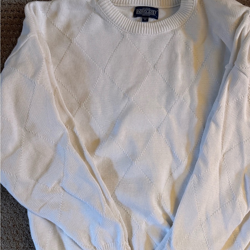 Vintage Lands' End White Sweater